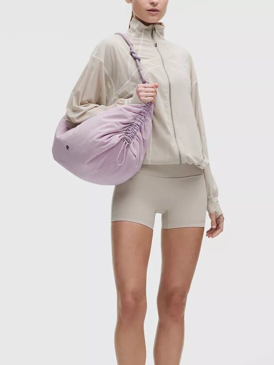 lululemon athletica Handbags - Convertible Ruched Crossbody Bag Large 16L - Lilac Play/Lotus Lavender/Silver